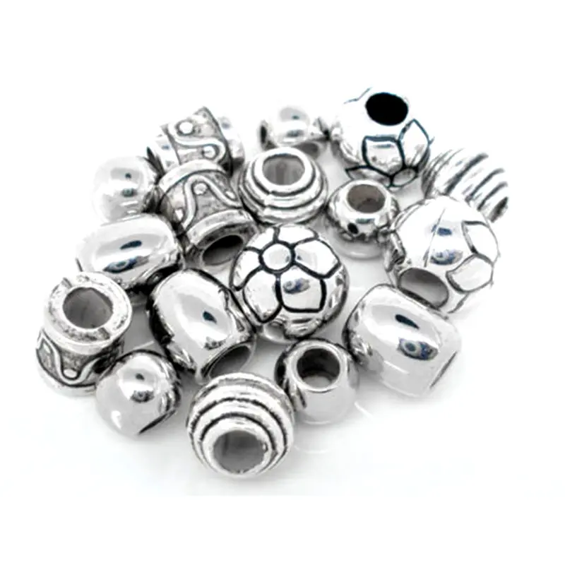 100 шт Смешанные античные серебряные тона разделители Шарм европейские Бусины