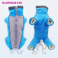 boygirl dog overalls winter warm waterproof dog down jacket reflective jumpsuit for small dogs zippered pet clothes snowsuit