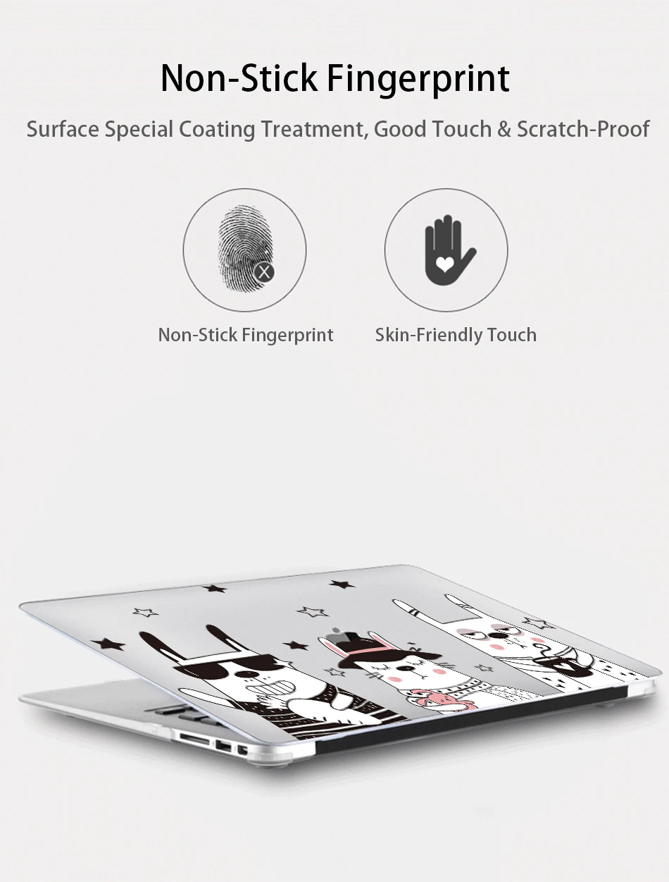 MTT милый мультяшный чехол для macbook air Pro retina 11 12 13 15 Touch Bar Кристальный жесткий чехол для macbook air 13 дюймов чехол для ноутбука