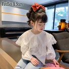 Блузка детская, на возраст от 4 до 14 лет, с цветочной вышивкой