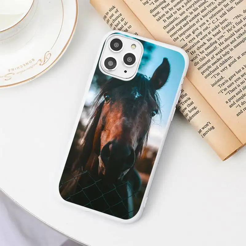 

horse run animal Phone Case Candy Color for iPhone 6 6S 7 8 11 12 XS X SE 2020 XR mini pro Plus MAX funda