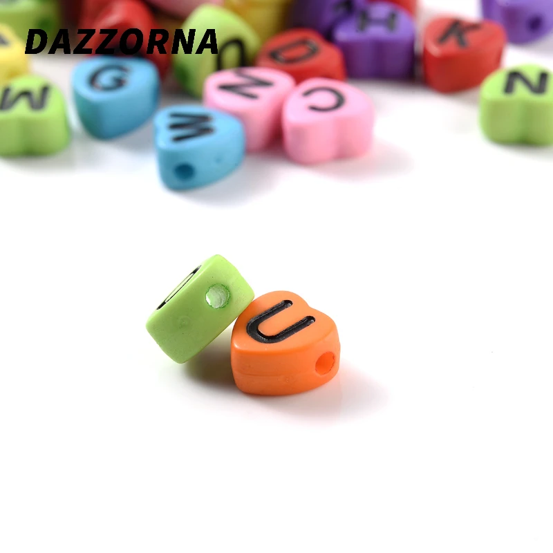 Бусины алфавита меланжевые в форме сердца 4 х7 мм 100 шт. | Украшения и аксессуары