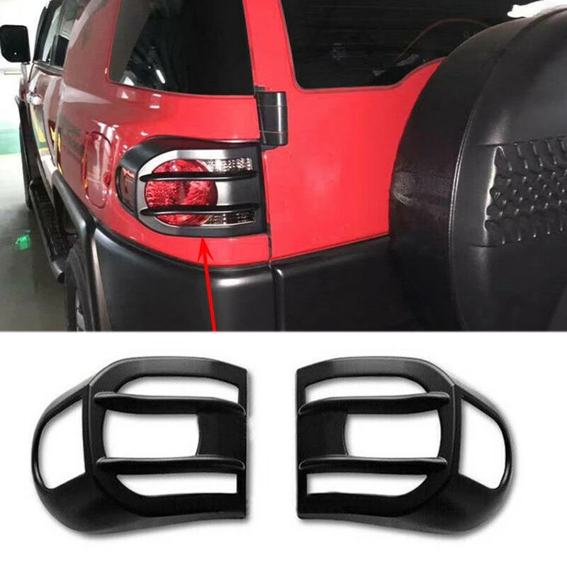 

2Pcs ABS Black Rear Tail Light Lamp Cover Trim for Toyota FJ Cruiser 2007-2020