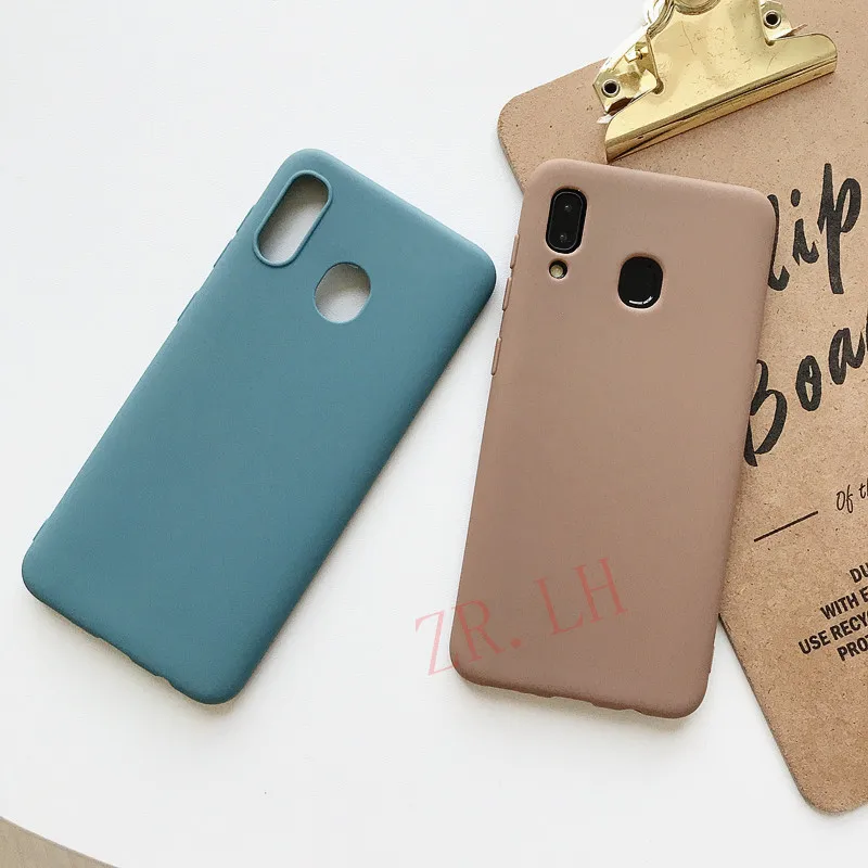Однотонный силиконовый чехол карамельного цвета для samsung galaxy A30 A40 A50 A60 A70 A20E M10 M20