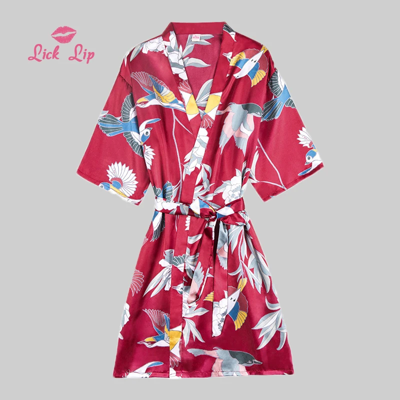 Женский Шелковый пижамный комплект Lick Lip большого размера с принтом животных