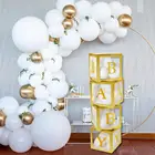 30*30 см золотые украшения для вечеринки в честь будущей матери мальчика девочки прозрачный шар коробка украшение для свадебной вечеринки с буквами воздушный шар Babyshow