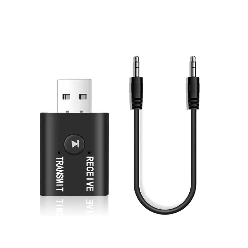 Bluetooth 5.0 Car Kit Audio tx rx 2 In 1 Receiver Transmitter aptx AUX RCA USB Adapter 3.5mm Jack For Earphone TV Auto | Автомобили и
