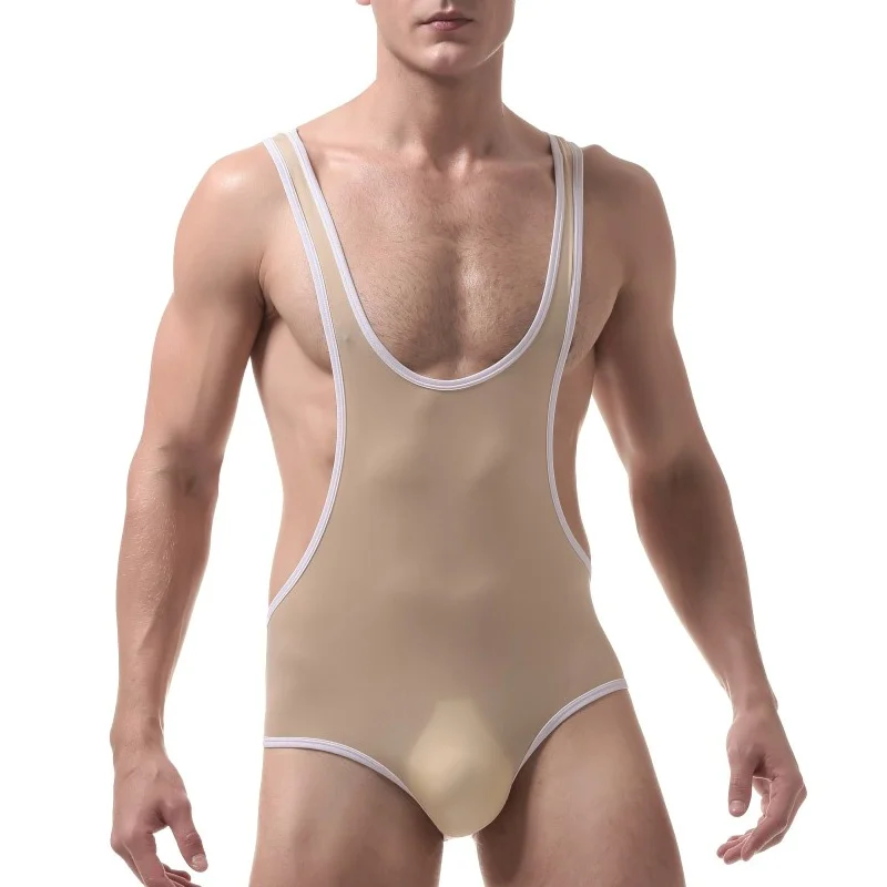 Ice Silk Мужское нижнее белье Мужской Прозрачный корсет нейлон утягивающий для