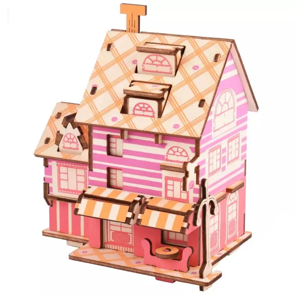 Обучающие игрушки 3D головоломка модель граммофона деревянные трехмерные дети DIY