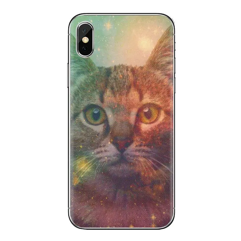 Nebula Space Cat Glasses Hipster TPU Cases For iPhone XS Max XR X 4 4S 5 5S 5C SE 6 6S 7 8 Plus Samsung Galaxy J1 J3 J5 J7 A3 A5 |