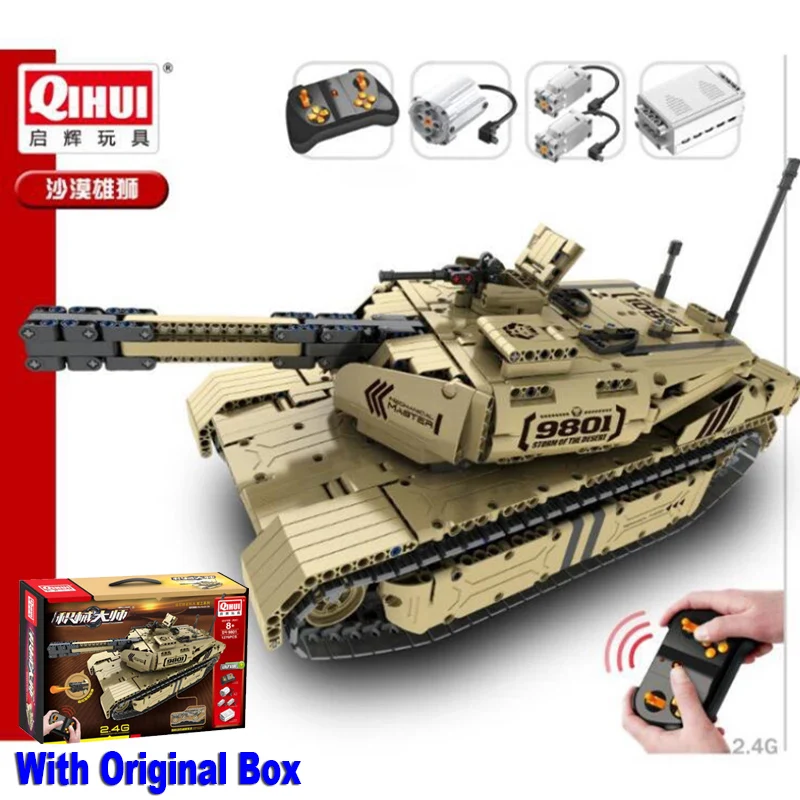 

Qihui 9801 Военная технология серия M1A2 Abrams Главная Битва RC боевой танк модель 1276 шт. строительный блок классическая игрушка