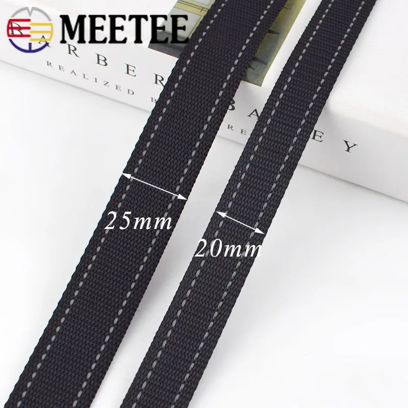 Meetee 20 метров 20/25 мм рефлекторная нейлоновая тесьма полоса лента DIY собачьих