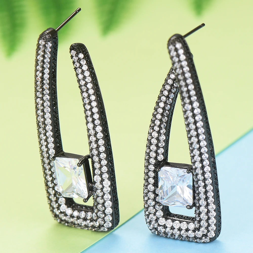 Брендовые уникальные дизайнерские модные длинные серьги прозрачные Австрийские