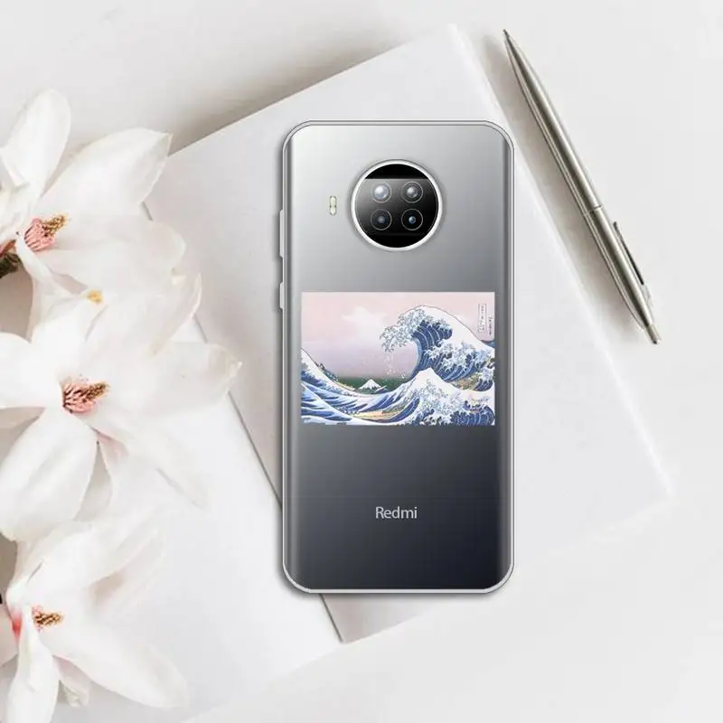 

The Big Wave of kanagawa Phone Case Transparent for Xiaomi Redmi note 10 t 8 9 pro lite 11