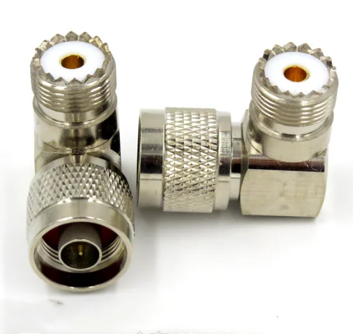 1PCS Adapter N Male Plug To UHF PL259 SO239 Female Jack Right Angle 90 Degree RF Coaxial Connector