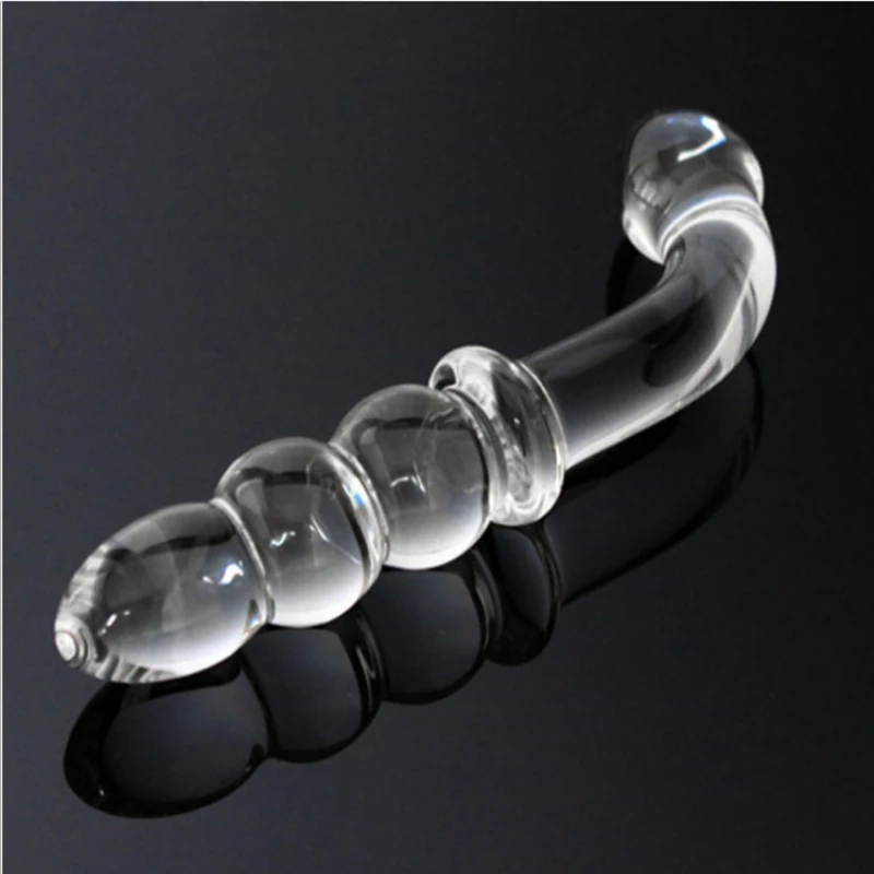 Pink Glass Dildo for Woman Vagina Anal Butt Plug Beads Ctystal Double Penis Dick Cock Sex Toys Men Adults Product Shop | Красота и