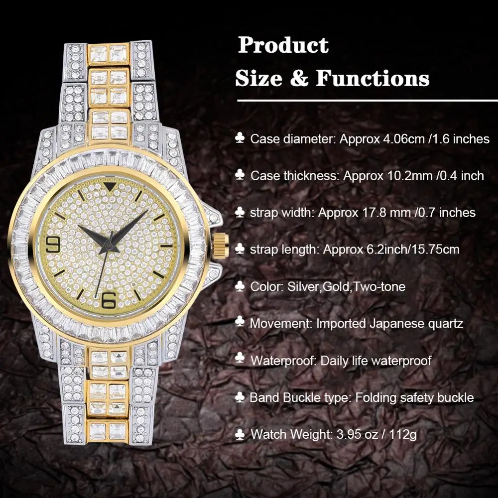 GUCY AAA ICED OUT хип-хоп наручные часы с микро pave CZ браслет из нержавеющей стали Прямая поставка