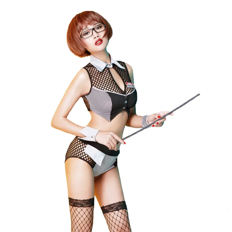 

Seductive Lingerie Women's Underwear Cosplay Exotic School Uniform Set of Five Accessories Sexy Teacher Costume