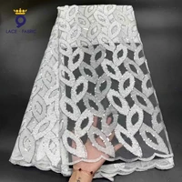 factory price african sequined lace fabric with embroidered net lace french 2022 for party wedding sewing dresses materials