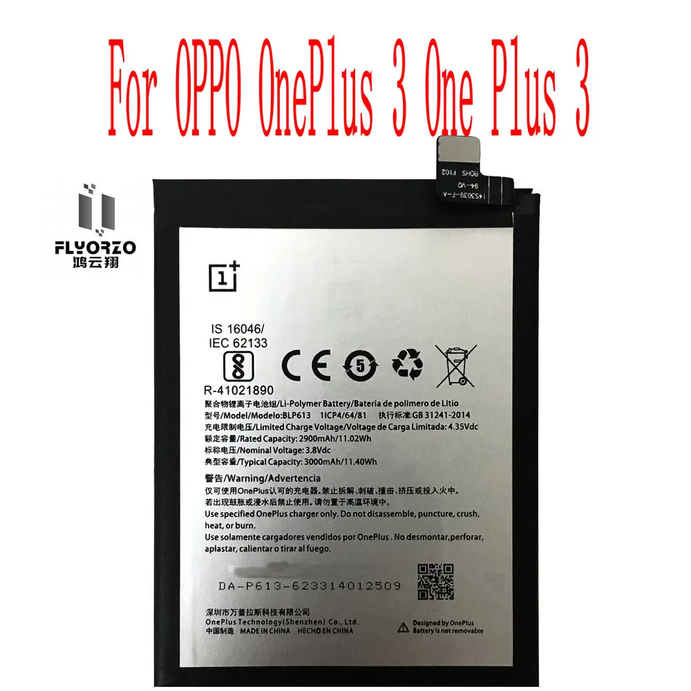 

High Quality 3000mAh BLP613 Battery For OPPO OnePlus 3 One Plus 3 Cell Phone