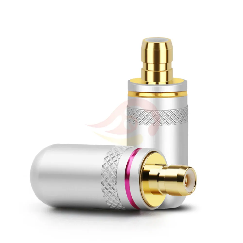 

1pair Earphone Pin Gold Plated Copper Audio Jack Wire Connector DIY Plug Metal Adapter For Acoustune 1655 1695Ti HiFi Headset