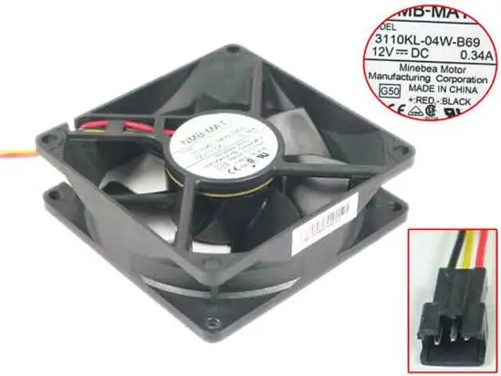 NMB-MAT 3110KL-04W-B69 G50 DC 12V 0.34A 3-проводной 80x80x25 мм вентилятор охлаждения сервера