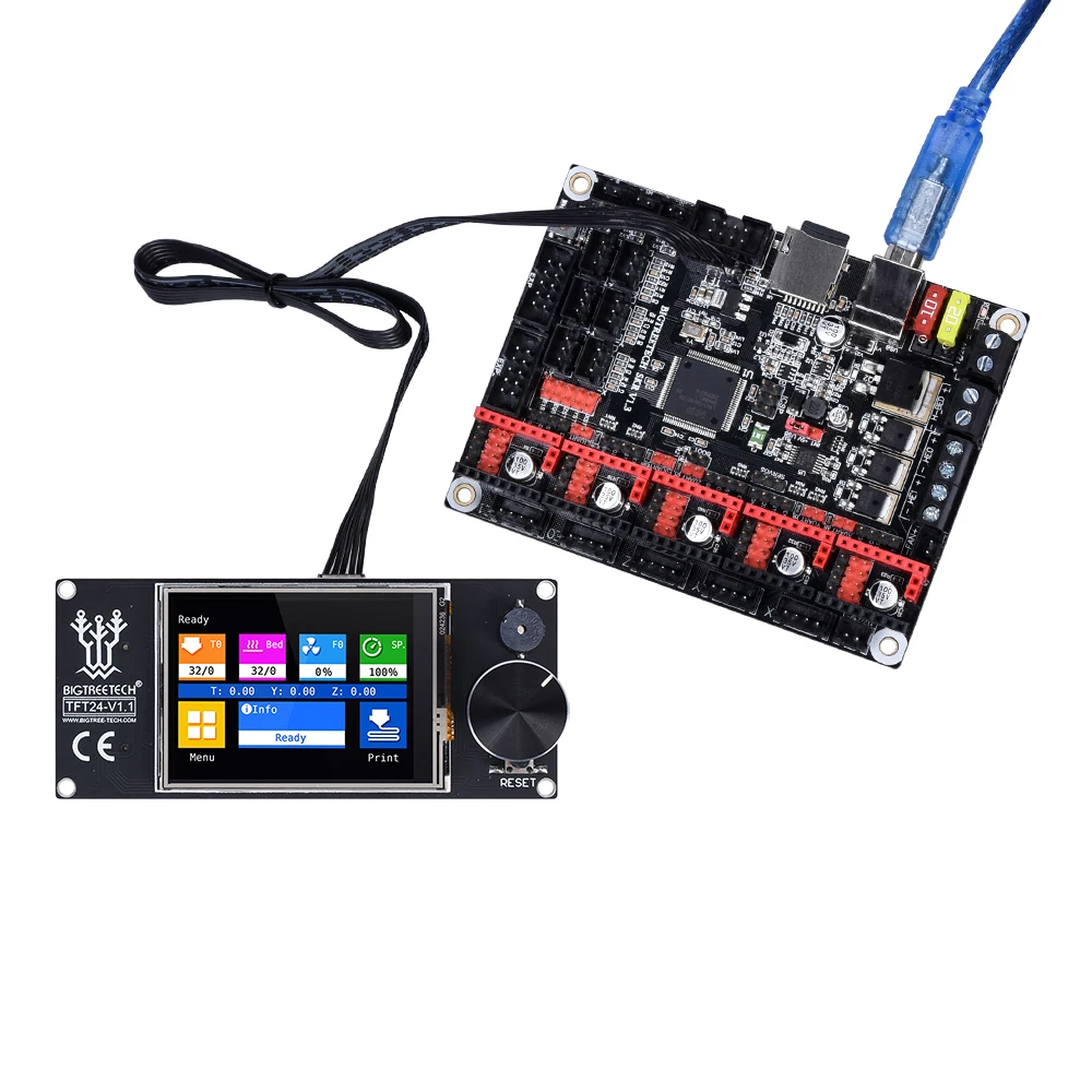 БИГТРИТЕК ТФТ24 В1.1 Дисплей аналогичный 12864 ЖК-экрану с сенсорным управлением для 3D-принтера Ender 3. Комплектующие для платы SKR V1.3 V1.4 Turbo PRO MINI E3.