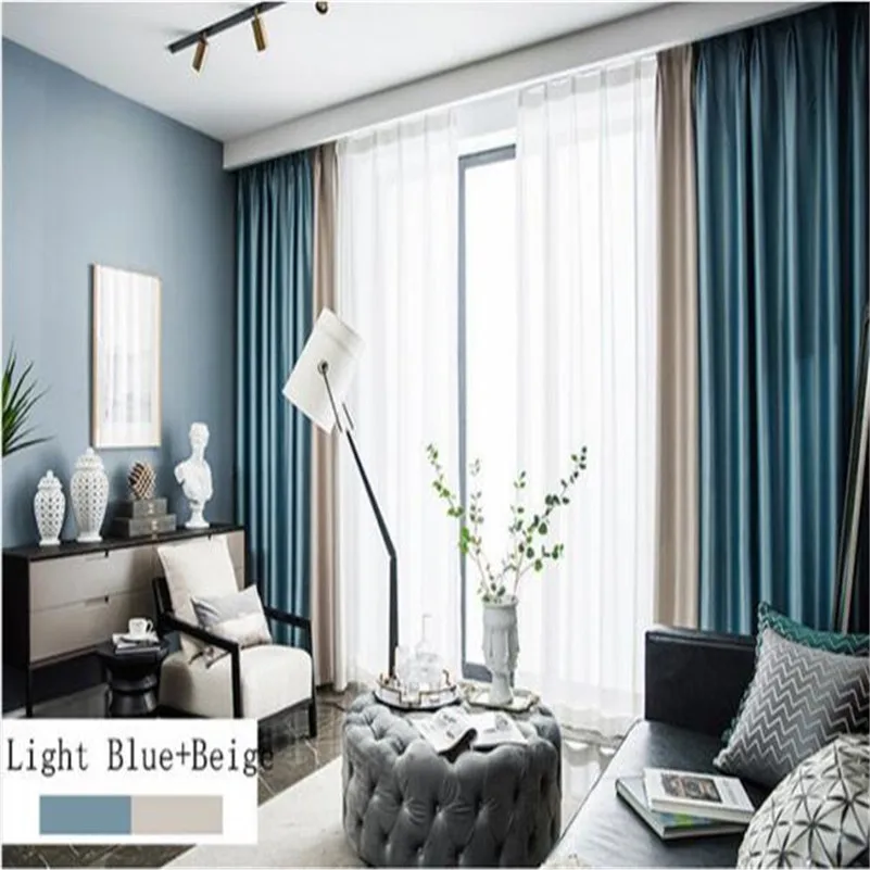 Занавески из плотного шелка и хлопка простые современные занавески с