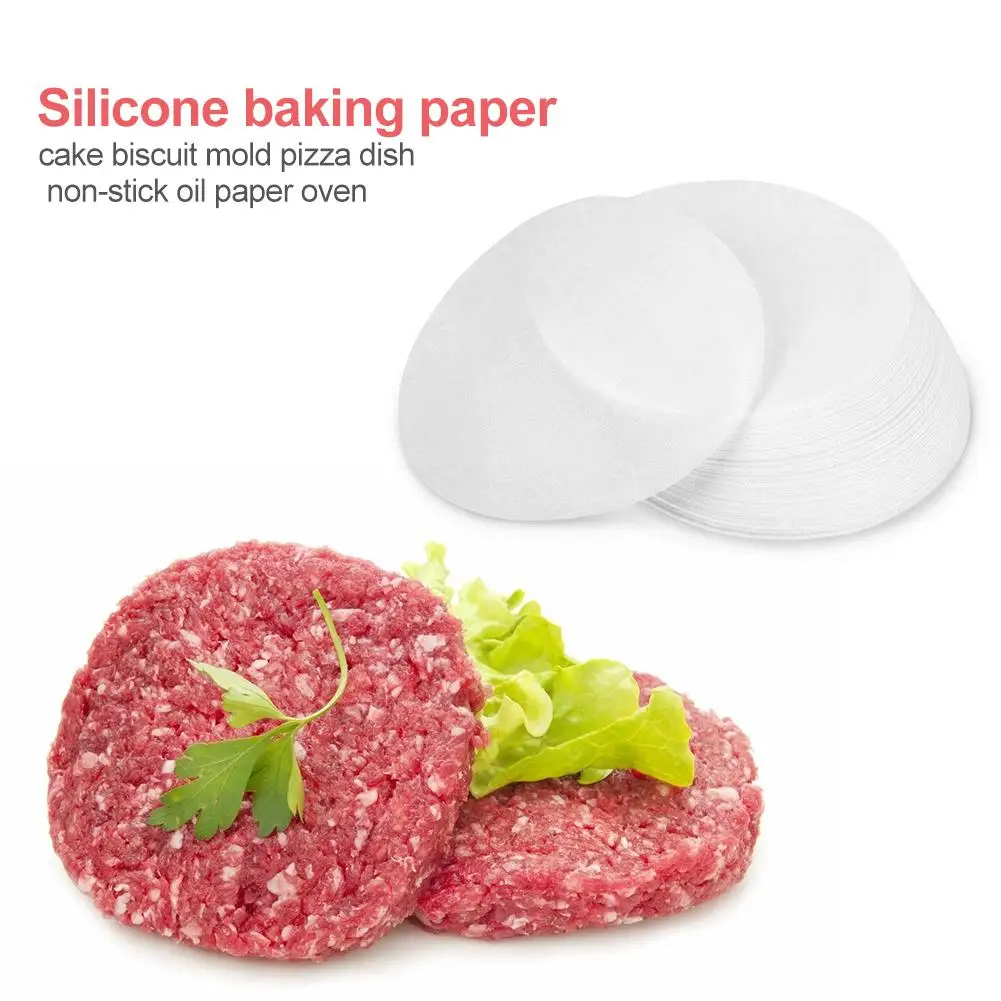 

500pcs Silicone Baking Parchment Multifunction Liner BBQ Oven Patty Hamburger Paper Round Non-stick Greaseproof Baking Tool