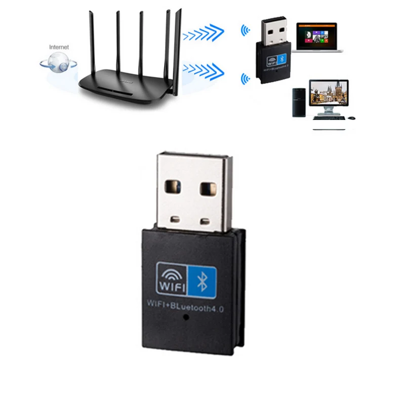 Мини беспроводной USB адаптер 150 Мбит/с WiFi Bluetooth 4 0 2 в 1 приемник для компьютера ПК GK99