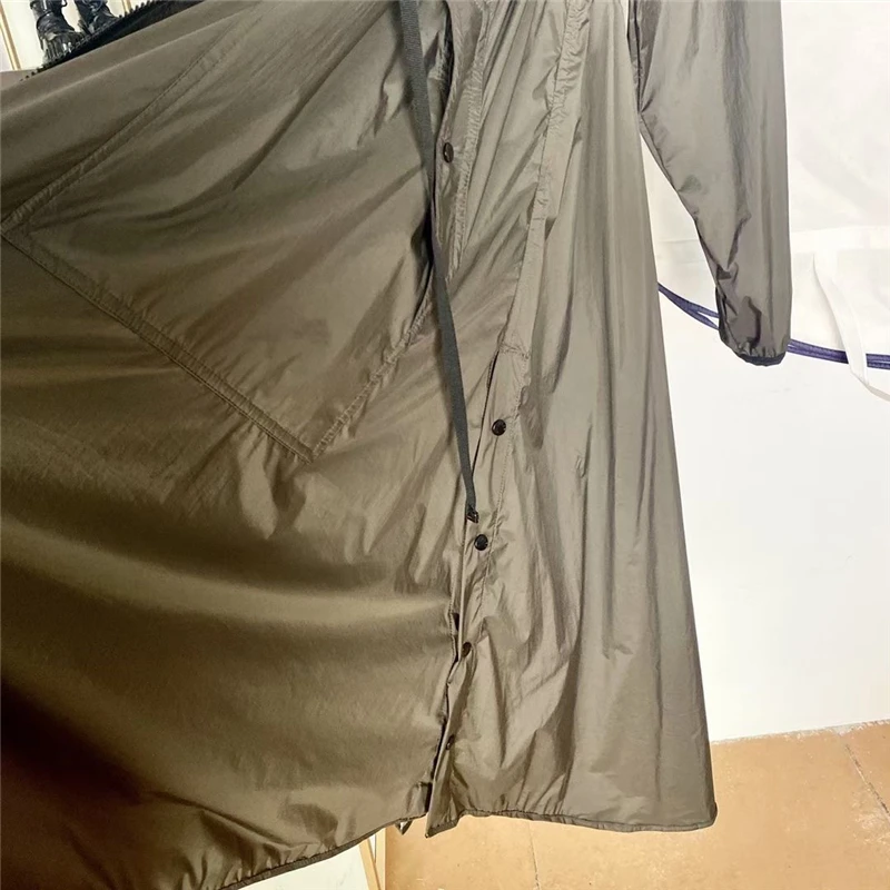 

Long Coat Women High Quality Nylon zipper Trench with 90% White Duck Down Filling Light Warm down vest inside Lady Outerwear