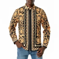new mens shirt mens long sleeve casual shirt 1314 c550 with european court style printing