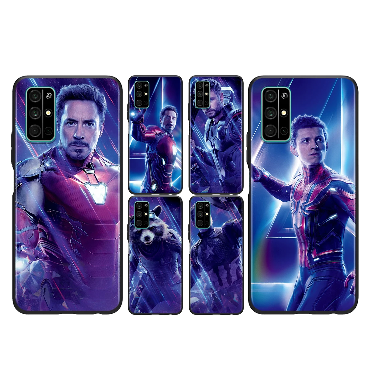 

For Honor 50 SE V30 30i 30S 30 20S 20E 20 V20 Pro 5G Plus Lite Black Phone Case The Avengers Marvel Silicone Soft Cover