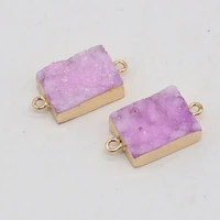 natural stone gem cute pink crystal bud connector pendant handmade crafts diy necklace bracelet jewelry accessories gift making