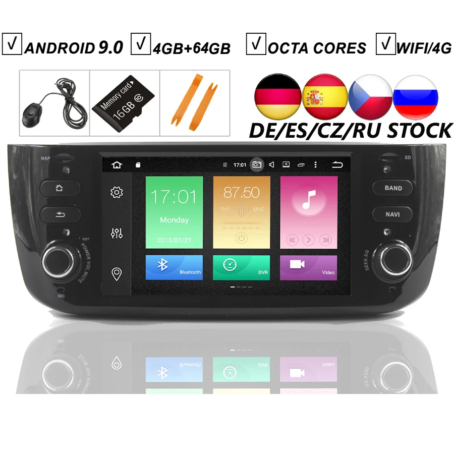 Автомобиль Android 9,0 DVD gps плеер для FIAT LINEA PUNTO EVO авто радио стерео BT Wifi Восьмиядерный Зеркало Ссылка 4 Гб+ 64 ГБ карта DVR SD DAB