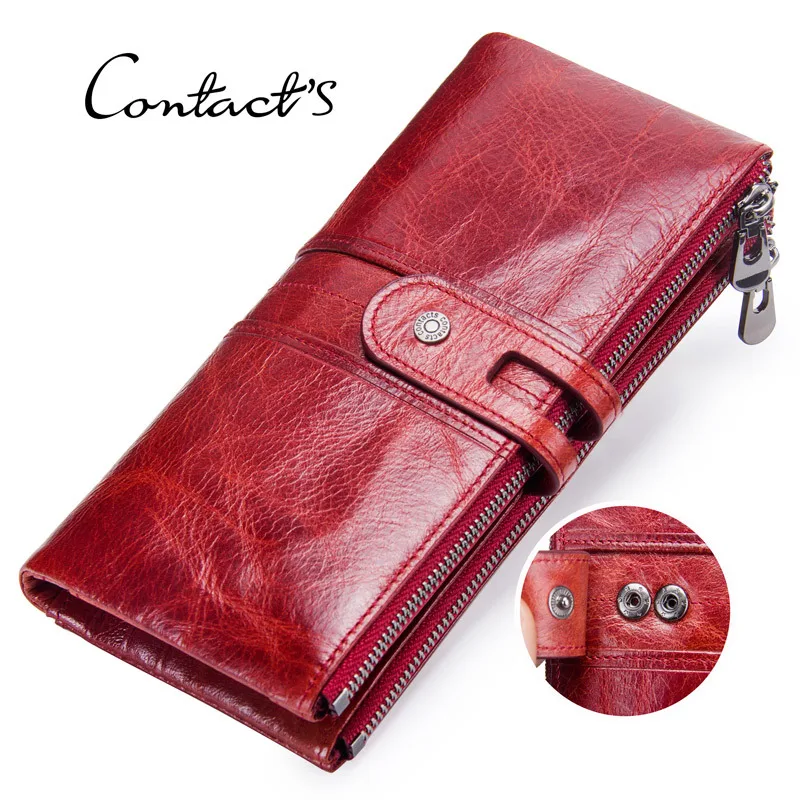 Womens Wallet Fashion Ladies Wallet Leather Casual Long Top Layer Cowhide Women's Clutch