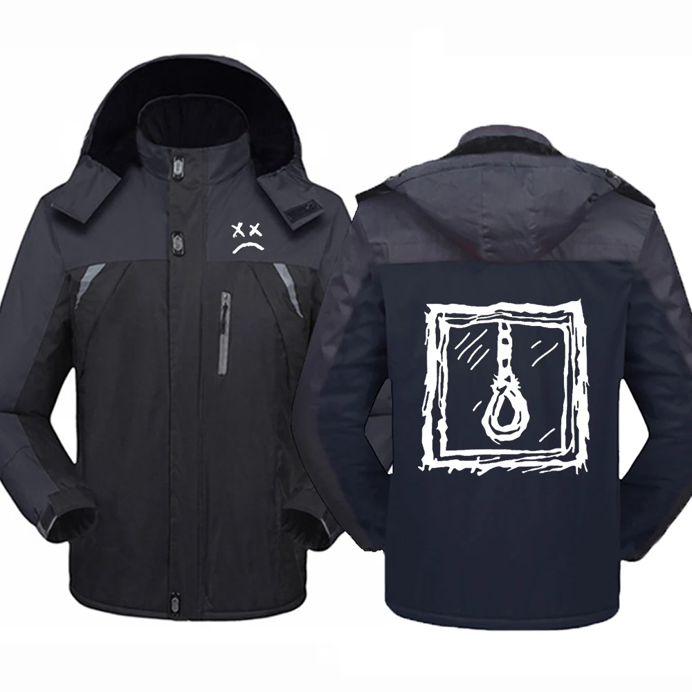 Мужская непромокаемая ветровка с принтом Lil.Peep теплая зимняя уличная одежда для