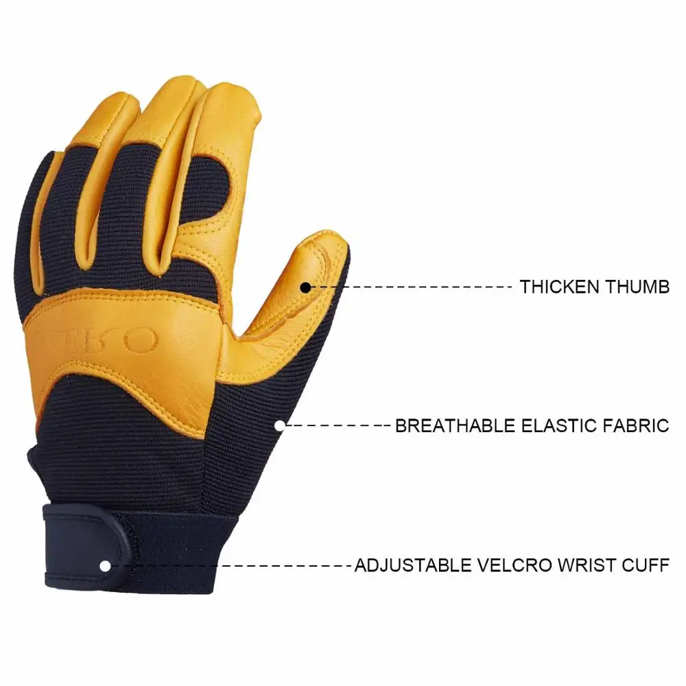 

Outdoor Sport Deerskin Leather Motocross Motorbike Biker Racing Car Windproof Riding Moto Gloves Men