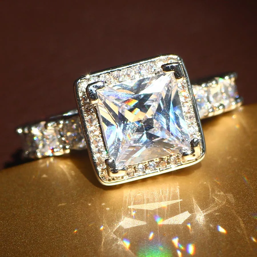 Настоящее Твердое Серебро 925 пробы обручальные кольца ювелирные изделия для