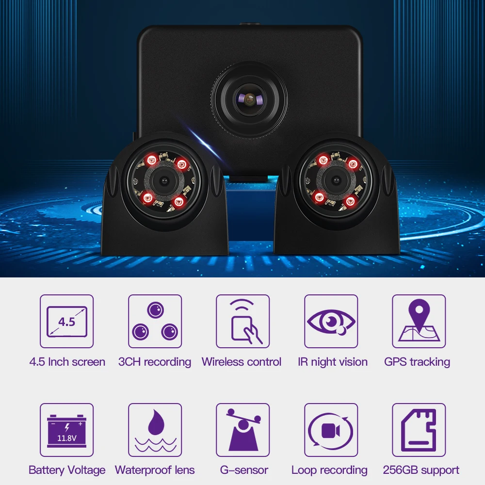 3-канальный видеорегистратор резервная камера система видеорегистратора 4 5