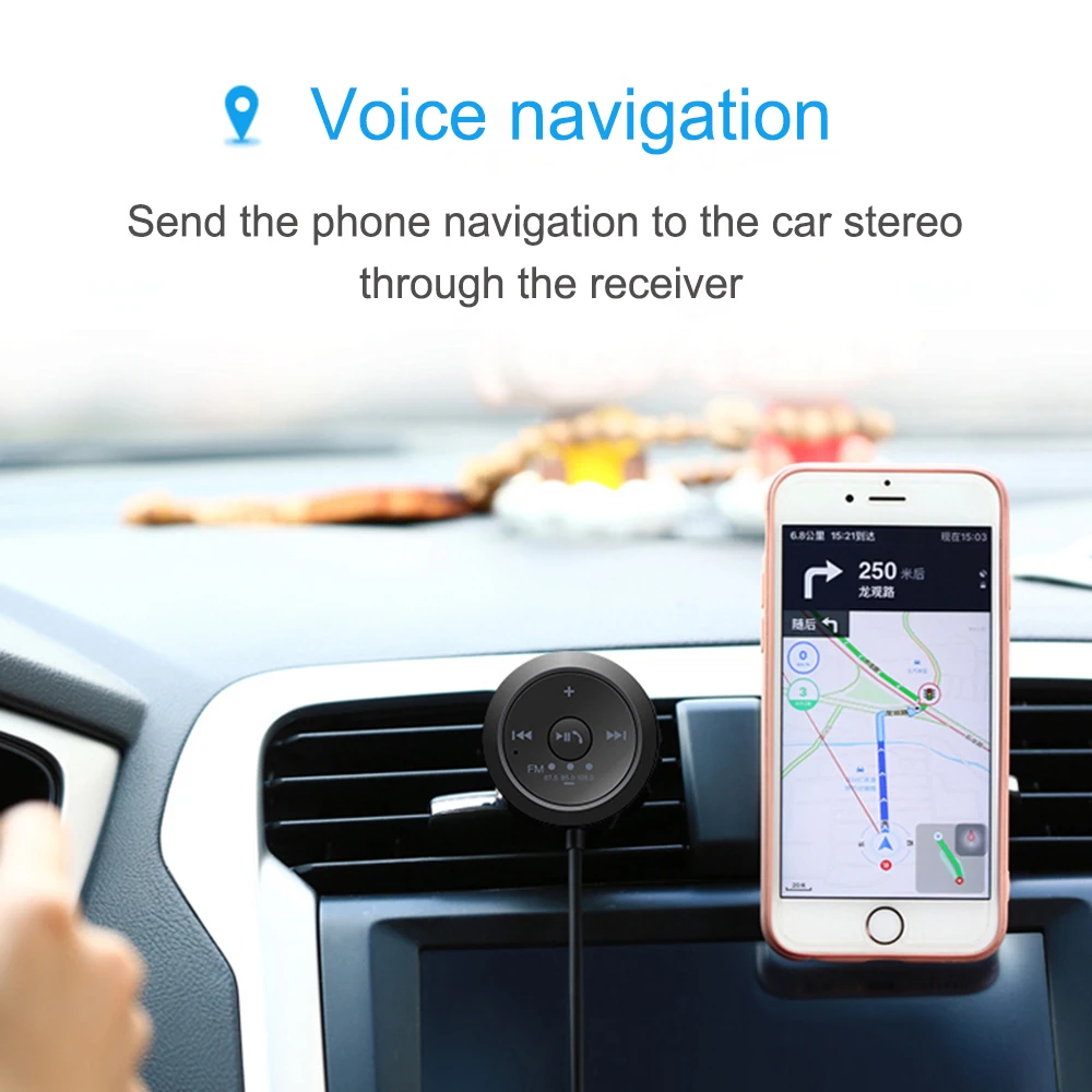 JINSERTA автомобильный Bluetooth fm-передатчик AUX автомобильный Hands-free аудио приемник автомобильный комплект A2DP музыкальный плеер
