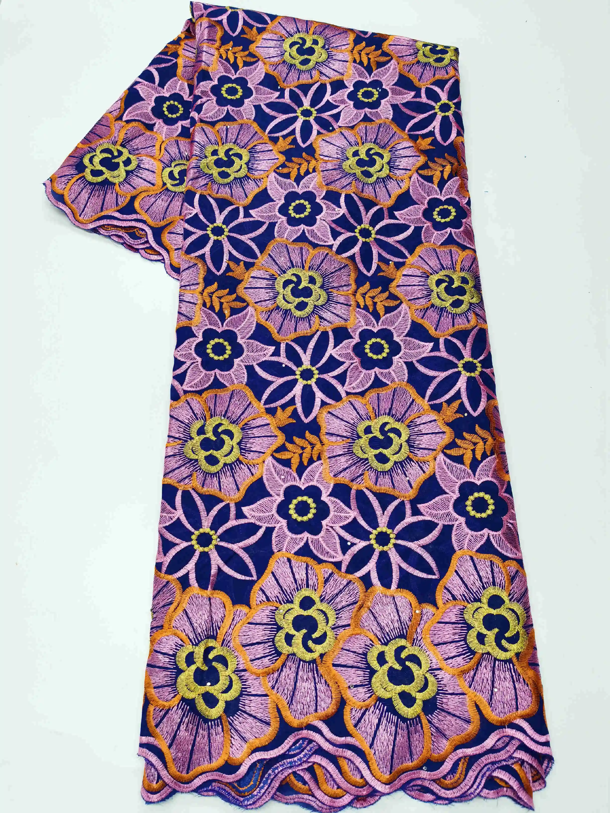 

MIQIER 2020 High Quality African Lace Fabric Embroidery Swiss French Tulle Pure Cotton 5yards Wedding Party Dress Guipure