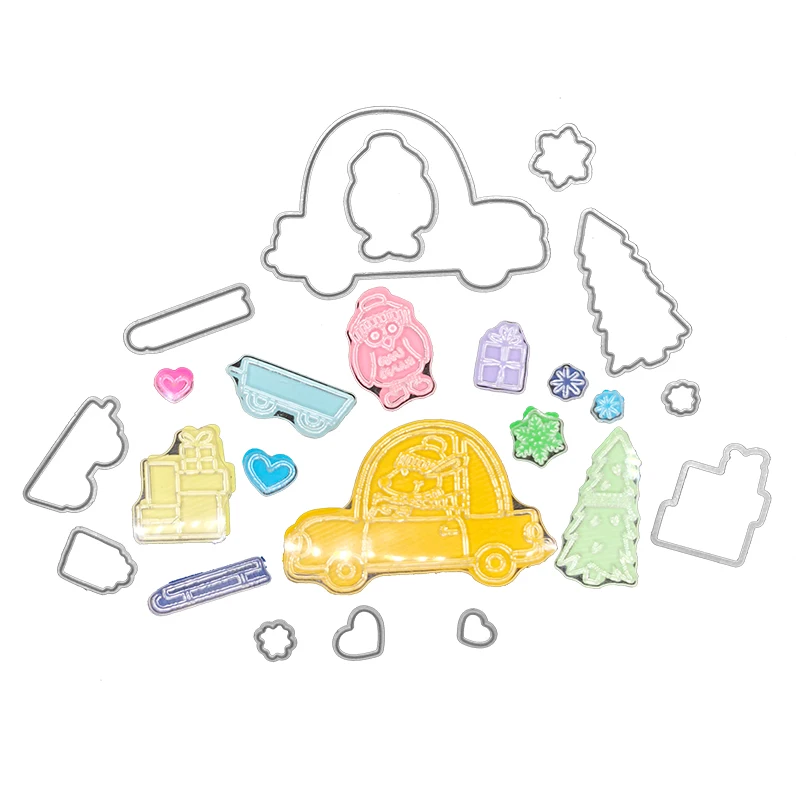 Рождественский элемент нож форма для резки металла серебро ремесло набор