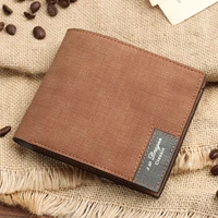 mens wallet horizontal retro pu leather wallet korean thin fashion splicing letter coin purses two fold money clip