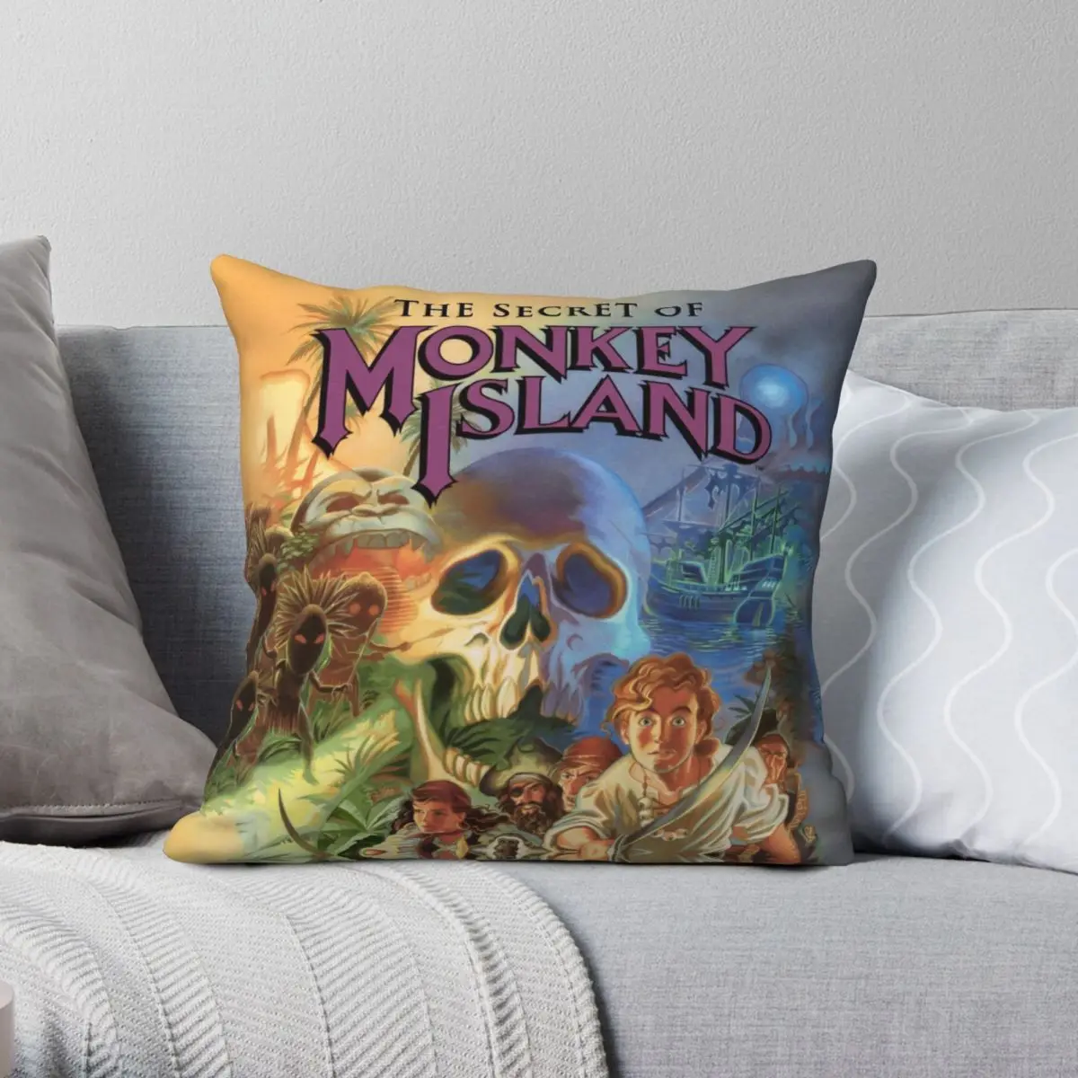 

The Secret Of Monkey Island Pillowcase Polyester Linen Velvet Creative Zip Decor Throw Pillow Case Sofa Cushion Cover