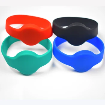 100pcs 13.56Mhz RFID Wristband Silicone Bracelets Wrist Band NFC Smart S50 1k IC ISO14443A Door Access Control Card