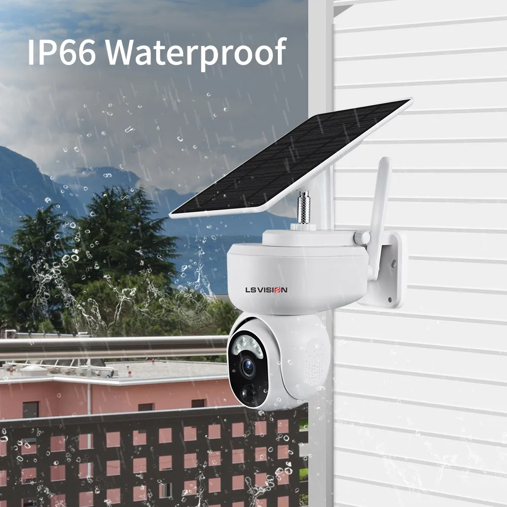 LSVISION 2 Мп камера видеонаблюдения ip-камера на солнечной батарейке WiFi CCTV наружная