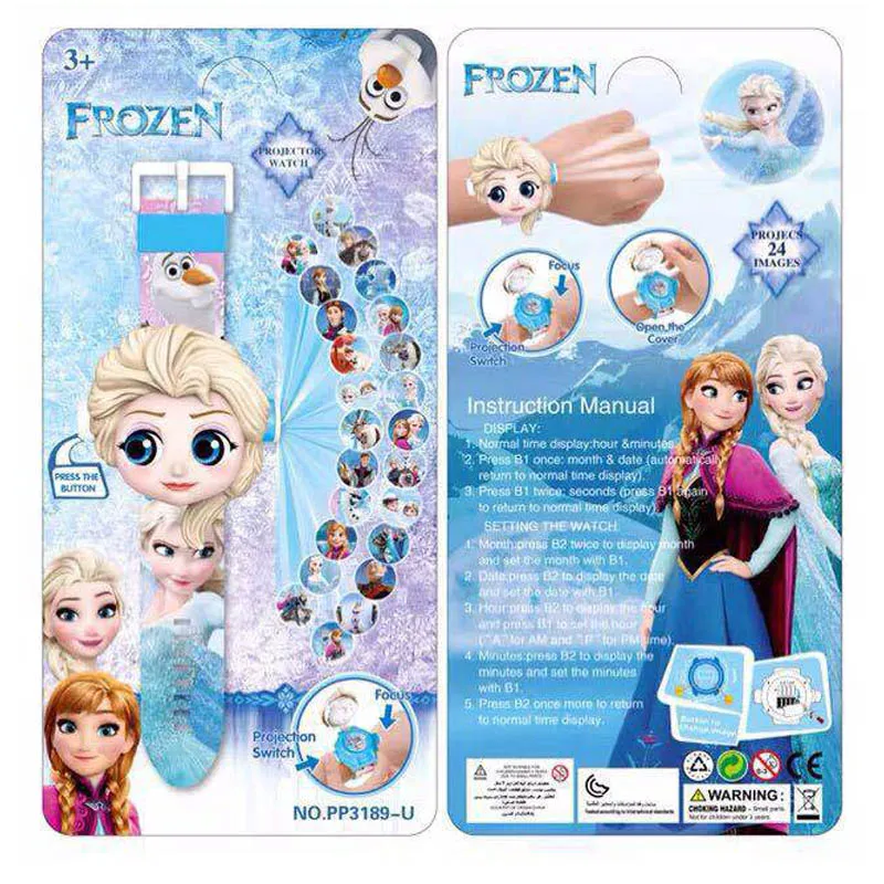 Детские игрушки Disney цифровые часы с проекцией Человек-паук Мультяшные узоры