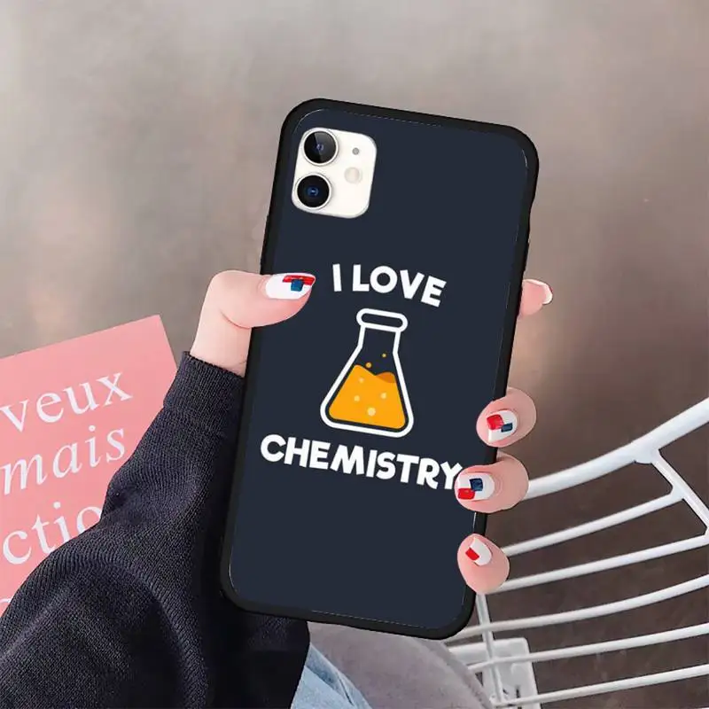 

I Love Chemistry text pattern luxury Phone Case funda for iPhone 11 12 pro XS MAX 8 7 6 6S Plus X 5S SE 2020 XR