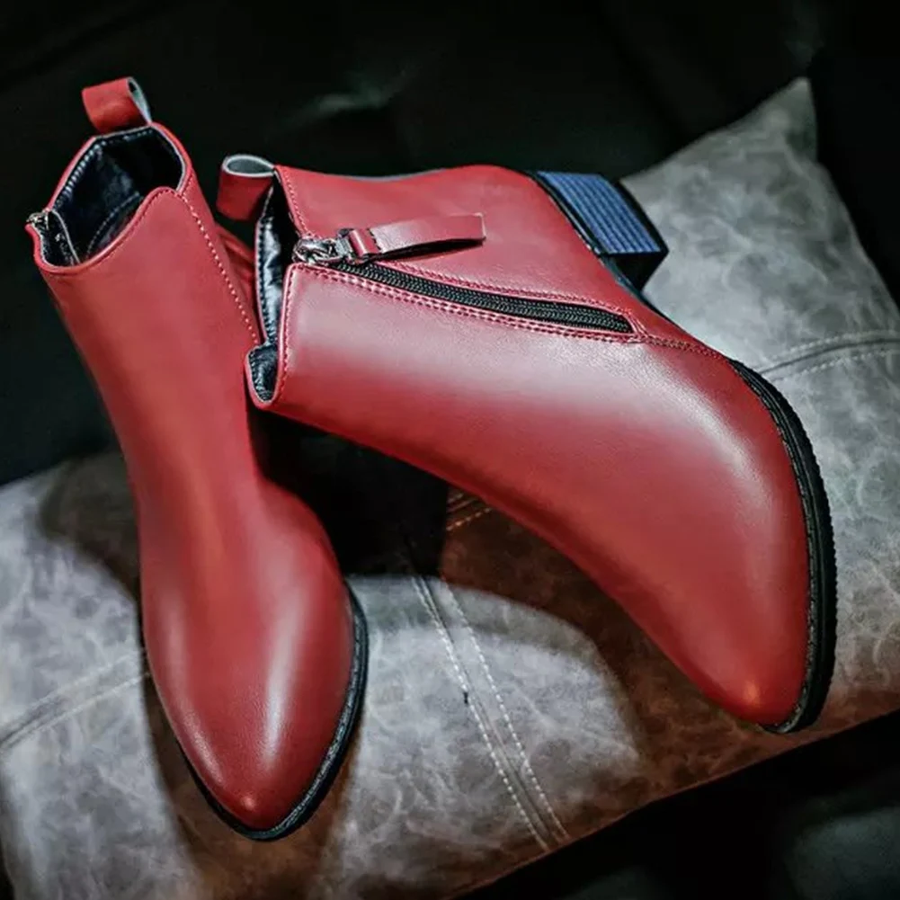 Повседневные теплые однотонные женские ботильоны с острым носком на молнии